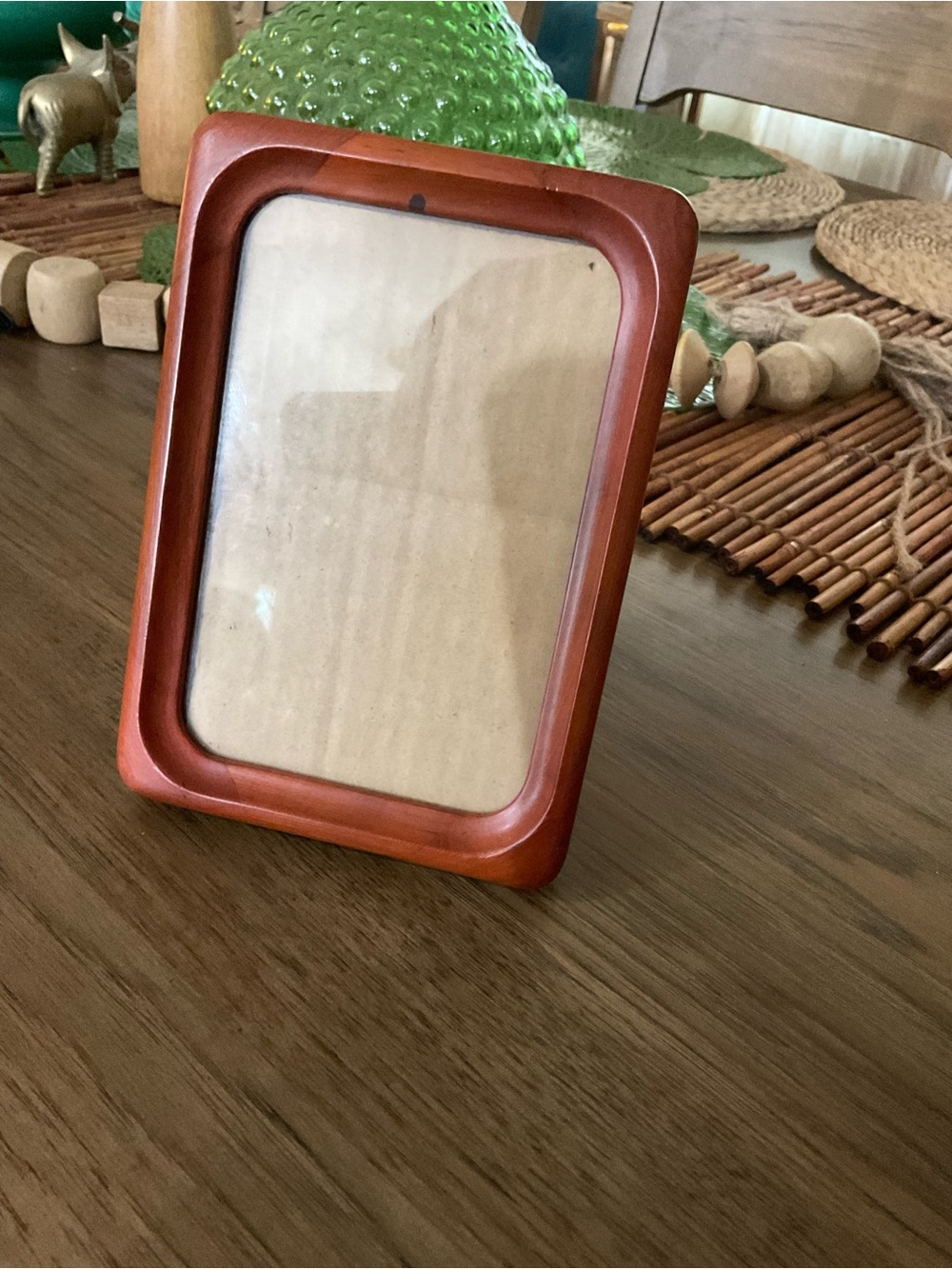 Vintage! 5”x7” Wood Photo Frame Mahogany Color Mid Century Modern